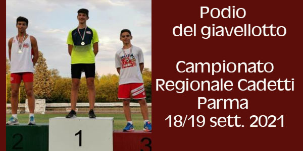 Campionati Regionali Cadetti 2021 Podio giavellotto